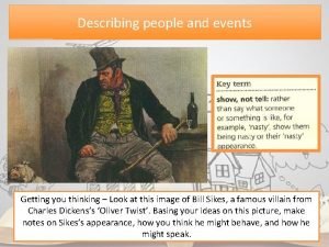 Describing people and events