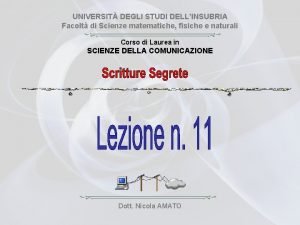 UNIVERSIT DEGLI STUDI DELLINSUBRIA Facolt di Scienze matematiche