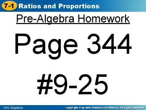 7 1 Ratios and Proportions PreAlgebra Homework Page