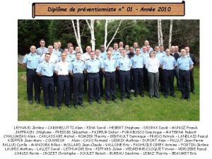 Diplme de prventionniste n 01 Anne 2010 LEYNAUD