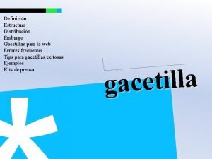 Gacetillas de prensa ejemplos