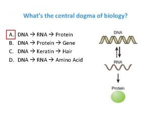 Whats the central dogma of biology