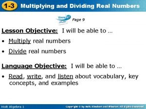 Multiplying and dividing real numbers