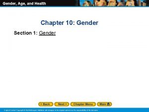 Gender Age and Health Chapter 10 Gender Section