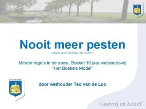 Nooit meer pesten Binnenlands Bestuur 09 11 2012