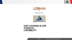Sap s4 hana for life science industry