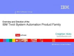 Ibm tivoli system automation for multiplatforms