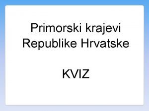 Primorski krajevi republike hrvatske
