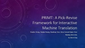 Interactive machine translation