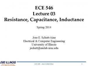 ECE 546 Lecture 03 Resistance Capacitance Inductance Spring