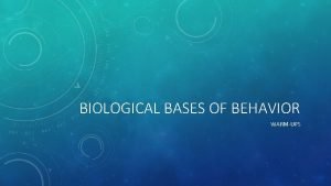 BIOLOGICAL BASES OF BEHAVIOR WARMUPS TUESDAY 820 CHAPTER