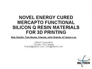 NOVEL ENERGY CURED MERCAPTO FUNCTIONAL SILICON Q RESIN