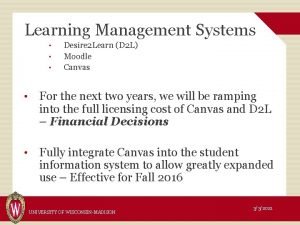 Learning Management Systems Desire 2 Learn D 2