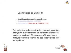 Une Cration de Daniel S Les 30 maladies