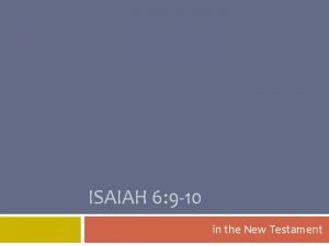 Isaiah 6 9 10