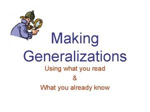 Making generalizations