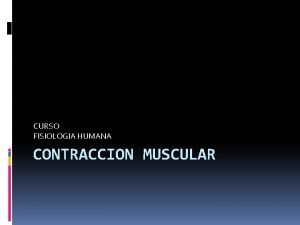 CURSO FISIOLOGIA HUMANA CONTRACCION MUSCULAR FUNCIONES DE LOS