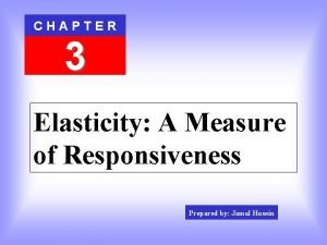 CHAPTER 3 Elasticity A Measure of Responsiveness Prepared