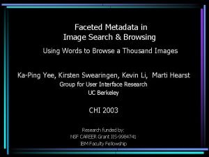 Faceted Metadata in Image Search Browsing Using Words