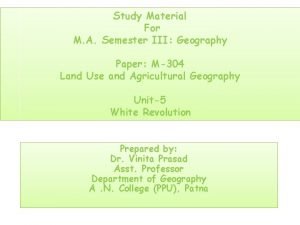 Study Material For M A Semester III Geography