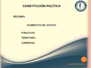 CONSTITUCIN POLTICA RESUMEN ELEMENTOS DEL ESTADO POBLACIN TERRITORIO