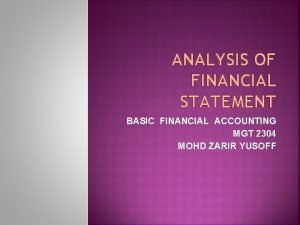 Basic financial analysis