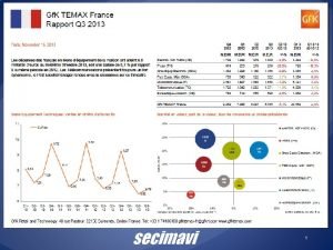 1 GFK Temax commentaires Le march franais des