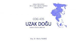Ankara niversitesi Dil ve TarihCorafya Fakltesi Corafya Blm