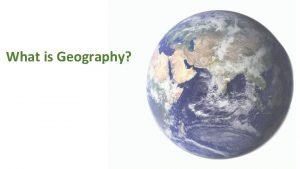 Part of geography