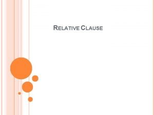 Relative clause form