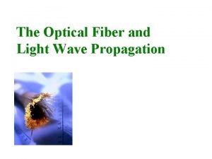 The Optical Fiber and Light Wave Propagation The