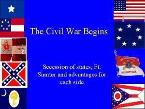 The Civil War Begins Secession of states Ft