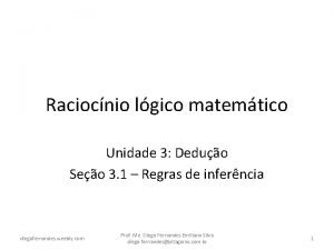 Raciocnio lgico matemtico Unidade 3 Deduo Seo 3