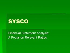 Sysco financial statements