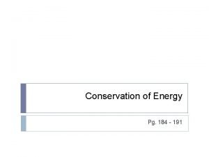 Law of conservation of energy
