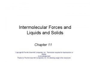 Intermolecular forces