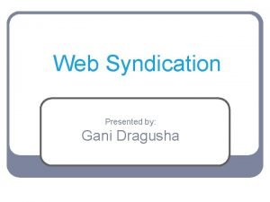 What is web syndication