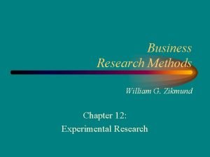 Business Research Methods William G Zikmund Chapter 12