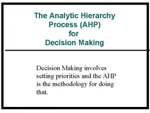 Ahp method example