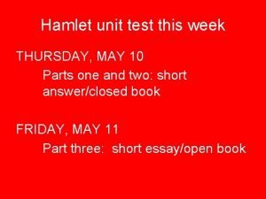Hamlet unit test answers