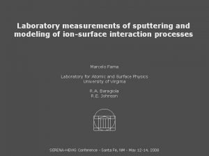 Laboratory measurements of sputtering and modeling of ionsurface