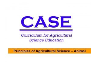 Principles of Agricultural Science Animal Principles of Agricultural