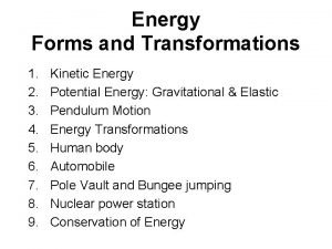 Bungee jumping energy transformations