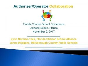 AuthorizerOperator Collaboration Florida Charter School Conference Daytona Beach