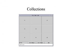 Collections The Plan Why use collections What collections