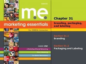 Chapter 31 branding packaging and labeling