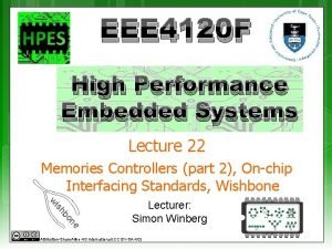 EEE 4120 F High Performance Embedded Systems Lecture