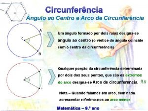 Circunferncia ngulo ao Centro e Arco de Circunferncia