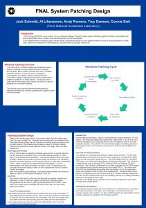 FNAL System Patching Design Jack Schmidt Al Lilianstrom