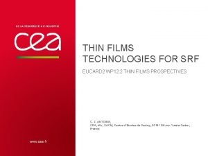 THIN FILMS TECHNOLOGIES FOR SRF EUCARD 2 WP